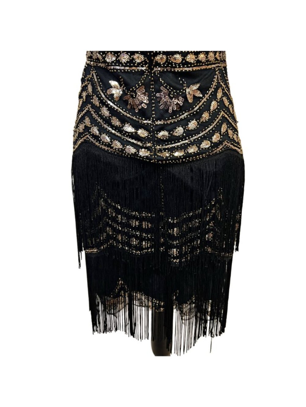 Unique Vintage 1920s Fit & Flare Midi Dress Short Sleeve Modest Belted Lace NWT - Picture 10 of 12